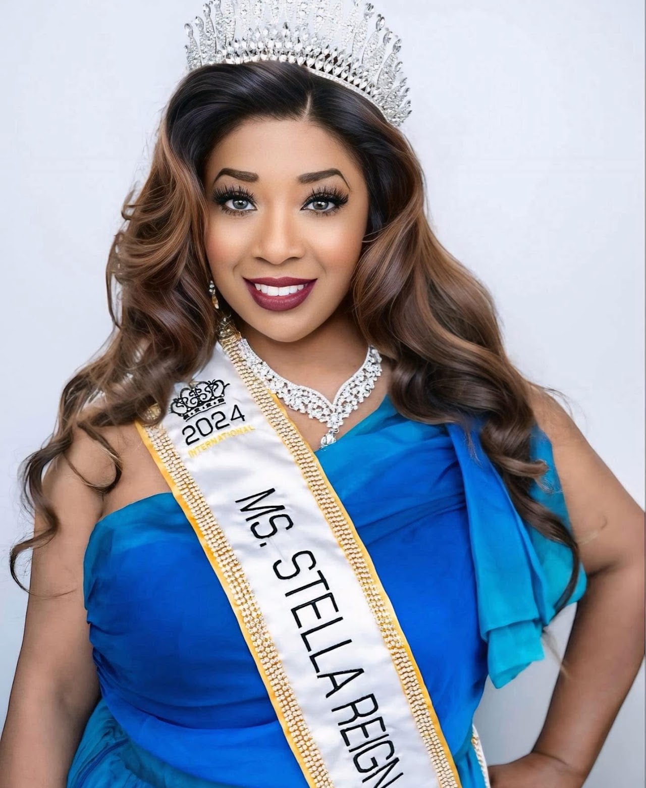 Shlanda Breeden, Ms. Stella Reign International 2024, in her crown and sash