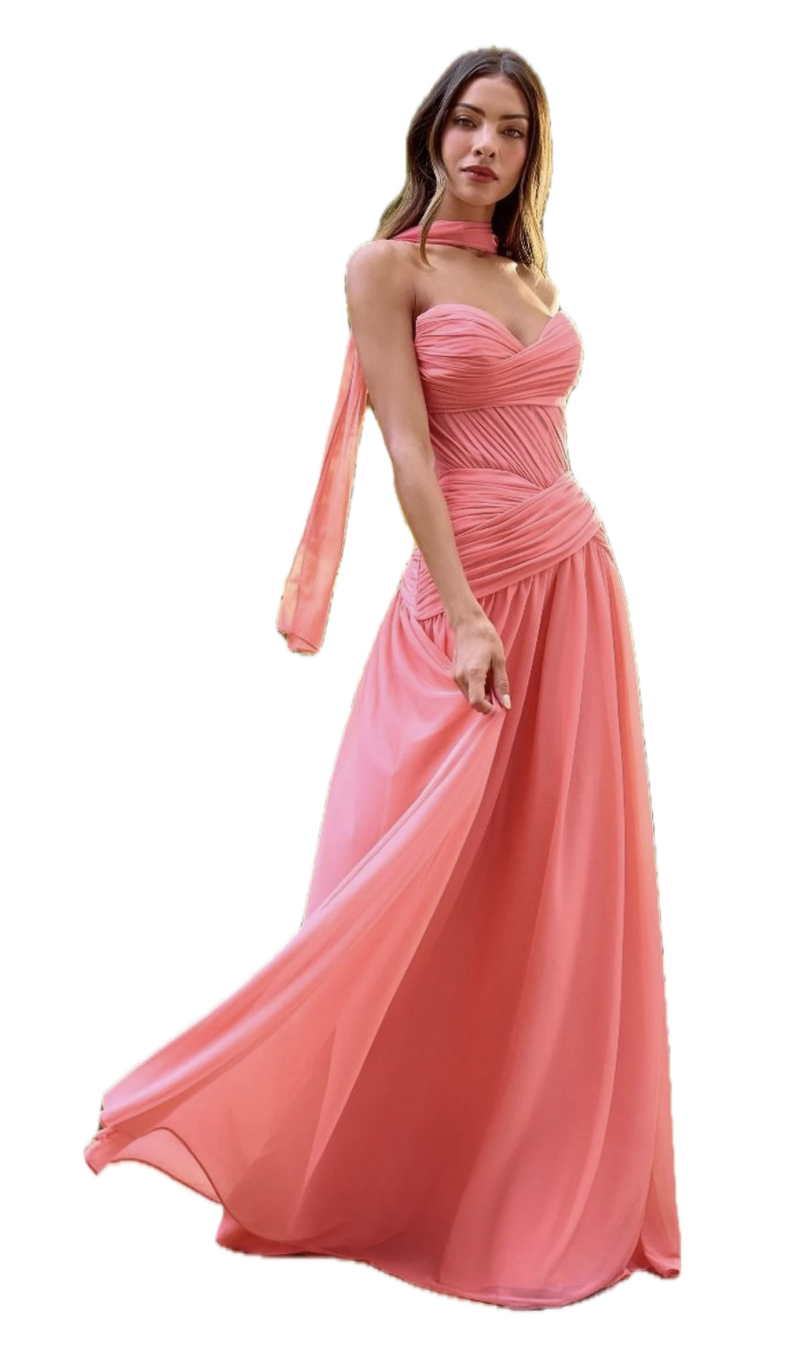 Stella Reign contestant in a red gown